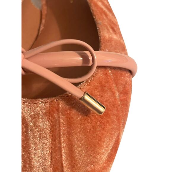 NEW Intentionally Blank Velvet Slingback Pointed Flats •10• Pink Rust Orange - Picture 6 of 12